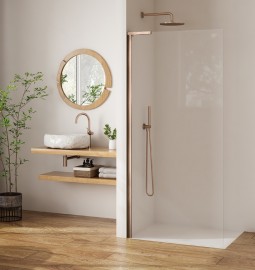 ROTH PASTEL samostatná stěna PLTWU Walk-in 1000 mm, Rose Gold, čiré   PL TWU 100200 5PE