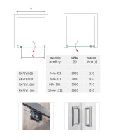 ROTH PROXIMA Neo sprchové dveře PXPIV jednokřídlé 900 mm, Black, čiré PX PIV 090200 NPE
