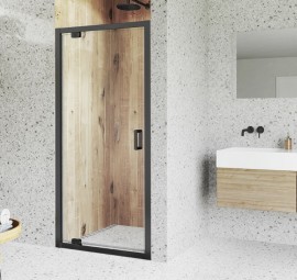 ROTH PROXIMA Neo sprchové dveře PXPIV jednokřídlé 900 mm, Black, čiré   PX PIV 090200 NPE