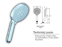 Ravak sprchová růžice 3 fuknce plochá 953.00