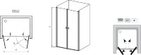 Ravak Chrome CSDL2-120 sprchové dveře dvoudílné rám satin výplň Transparent   0QVGCU0LZ1