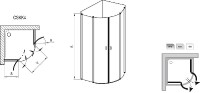 Ravak Chrome CSKK4-80 čtvrtkruhový sprchový kout rám bílý výplň Transparent   3Q140100Z1