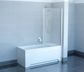 Ravak Pivot PVS1-80 vanová zástěna jednodílná rám satin výplň Transparent 79840U00Z1