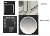 Roltechnik sprchová boční stěna GBP 900 výplň transparent rám brillant 133-900000P-00-02
