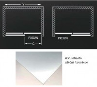 Roltechnik sprchové dveře PXD2N 1500 výplň satinato rám brillant 526-1500000-00-15