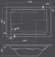 Roltechnik AMORE vana 1800x1200 mm objem 300 l 9720000