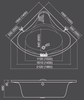 Roltechnik SABRINA NEO vana 1400x1400 mm objem 250 l 9620000