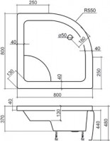 Roltechnik sprchová vanička VIKI LU x  900 x 900 x 480 mm KOMPLET 8000046