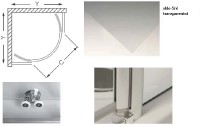 Roltechnik sprchový kout čtvrtkruhový LLR2 800 výplň transparent rám brillant 555-8000000-00-02