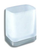 Koupelnové doplňky Novaservis NOVATORRE 4 - Držák se skleničkou , chrom bílé sklo  6406.0