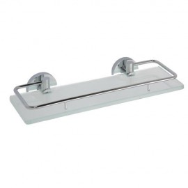 Bemeta OMEGA polička s výklopnou ohrádkou 300x55x130 mm, mléčné sklo   104102202