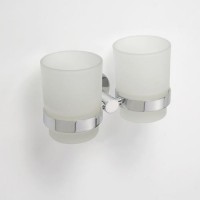 Bemeta OMEGA držák sklenice 165x100x90 mm, dvojitý, mléčné sklo   104110022