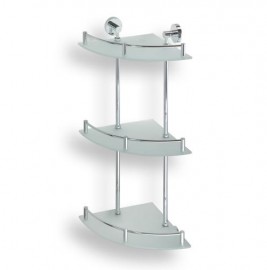 Bemeta OMEGA polička rohová trojitá s ohrádkou 250x670x250 mm, mléčné sklo   104202152