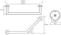 Bemeta OMEGA madlo lomené 400x250x80 mm, chrom   104307621