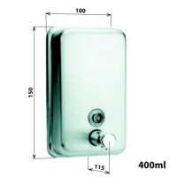 Bemeta hotelový program - Dávkovač tekutého mýdla 100x150x115 mm, 400 ml, nerez lesk  106109091