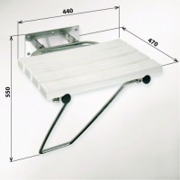 Bemeta HELP sedátko do sprchového koutu sklopné, s opěrnou nohou, plast/nerez   301102181