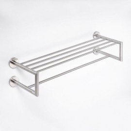 Bemeta NEO polička na ručníky dvojitá s ohrádkou 650x155x225 mm, nerez   104205105