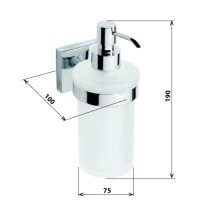 Bemeta BETA dávkovač tekutého mýdla 75x190x100 mm, mléčné sklo   132109017