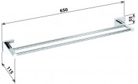 Bemeta BETA držák ručníků 650x55x115 mm, dvojitý, chrom   132104052