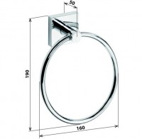 Bemeta BETA kruh na ručník 160x190x50 mm, chrom   132104062