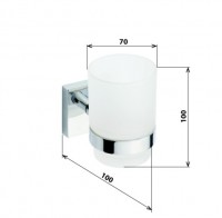 Bemeta BETA držák sklenice 70x100x100 mm, mléčné sklo   132110012