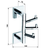 Bemeta BETA trojháček otočný 100x190x 70 mm, chrom   132206072