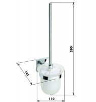 Bemeta BETA WC souprava 110x390x145 mm, kartáč s nádobkou, chrom   132113012
