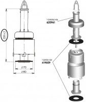 Vypouštěcí ventil WC SAM P-2466 B/I   náhrada za T-2450B/I