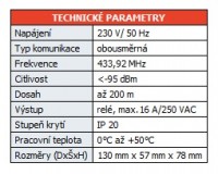 ELEKTROBOCK Přijímač pro bezdrátový termostat ON/OFF BPT003   č. 607