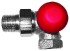 HERZ Termostatický ventil TS-90-V, 1/2 úhlový pravý, skrytá regulace, červená krytka   1775967