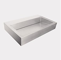 Umyvadlo designové Sanela 70 x 44 cm, bez otvoru, nerez   SLUN 68