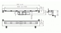 Žlab liniový  HL50W.0/90 ke stěně, celková délka žlabu 900 mm