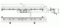 Žlab liniový  HL50W.0/120 ke stěně, celková délka žlabu 1200 mm