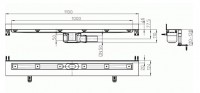 Žlab liniový  HL50W.0/110 ke stěně, celková délka žlabu 1100 mm