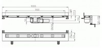 Žlab liniový  HL50W.0/100 ke stěně, celková délka žlabu 1000 mm