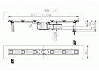 Žlab liniový  HL50F.0/90 do prostoru, celková délka žlabu 900 mm