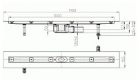 Žlab liniový  HL50F.0/110 do prostoru, celková délka žlabu 1100 mm