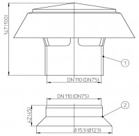 Souprava větrací hlavice  HL810  DN 110