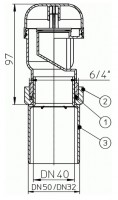 Přivzdušňovací ventil  HL904  odpovídající EN 12 380-1, DN40