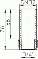 Přechodový kus  HL30.3  na beztlakové (úkapové) odtokové potrubí, DN 32 x R 3/4”