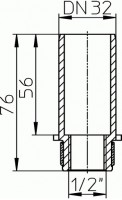 Přechodový kus  HL30.2  na beztlakové (úkapové) odtokové potrubí, DN 32 x R 1/2”