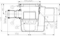 Podlahová vpust (sklepní)  HL71.1/50  třída zatížení K3 (300kg)