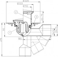 Podlahová vpust  HL80.1R  s kruhovou vtokovou krytkou, pr. 112 mm