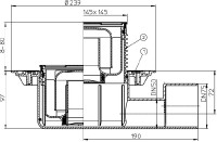 Podlahová vpust  HL5100  třída zatížení K3 (300 kg), DN 50/75