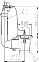 Odpadní ventil  HL15U-5/4  s přepadem k HL100