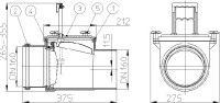 Automatická zpětná armatura  HL715.1  proti vzduté vodě, DN 160