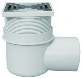 Podlahová vpust (sklepní)  HL72N  s nerezovou vtokovou mřížkou 138x138 mm