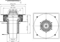 Střešní vtok HL63.1P/1 "DrainBox" s PVC pevnou izolační přírubou, DN 110, koš, el. ohřev, stavitelný