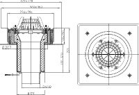 Střešní vtok HL63.1/1 "DrainBox" s pevnou přírubou a izolační svorkou, DN 110, koš