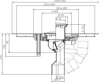 Balkónový a terasový vtok HL80CR s kloubem a límcem z polymerbetonu, se ZU, DN50/75, kryt